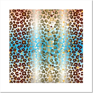 Colourful gradient unique flowers leopard stripes abstract modern 265 Pattern Posters and Art